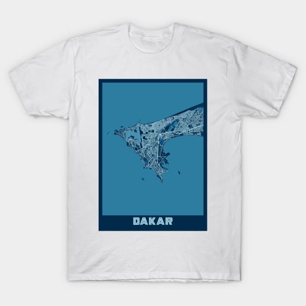 Dakar - Senegal Peace City Map T-Shirt by tienstencil